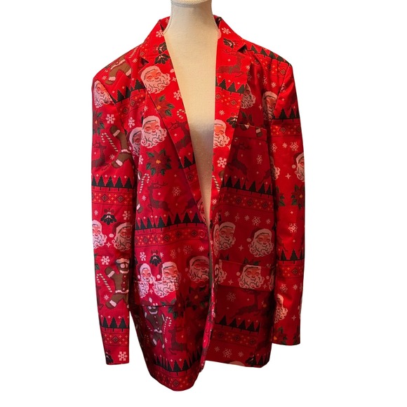 Dec 25Th Other - Dec 25th XXL Christmas Blazer Santa Claus Novelty Festive Holiday Jacket